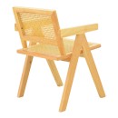 Πολυθρόνα Winslow pakoworld rubberwood-rattan σε φυσική απόχρωση 51x54x80εκ | Συσκευασία 2 τμχ