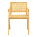 Πολυθρόνα Winslow pakoworld rubberwood-rattan σε φυσική απόχρωση 51x54x80εκ | Συσκευασία 2 τμχ