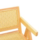 Πολυθρόνα Winslow pakoworld rubberwood-rattan σε φυσική απόχρωση 51x54x80εκ | Συσκευασία 2 τμχ