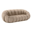 Καναπές Embrace pakoworld βελούδο σε γκρι μπεζ απόχρωση 180x105x65εκ