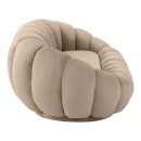 Καναπές Embrace pakoworld βελούδο σε γκρι μπεζ απόχρωση 180x105x65εκ