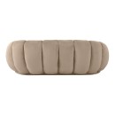 Καναπές Embrace pakoworld βελούδο σε γκρι μπεζ απόχρωση 180x105x65εκ