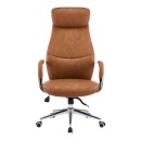 Καρέκλα γραφείου διευθυντή Ferka pakoworld καφέ pu 64x71x120-128εκ
