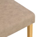 Καρέκλα Zeben pakoworld αντικέ μπεζ ύφασμα με πόδι rubberwood σε φυσική απόχρωση 43,5x55,5x93,5εκ | Συσκευασία 2 τμχ