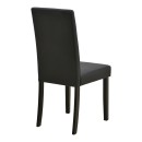 Καρέκλα Zeben pakoworld μαύρο PU με πόδι μαύρο rubberwood 43,5x55,5x93,5εκ | Συσκευασία 2 τμχ