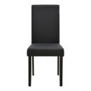 Καρέκλα Zeben pakoworld μαύρο PU με πόδι μαύρο rubberwood 43,5x55,5x93,5εκ | Συσκευασία 2 τμχ