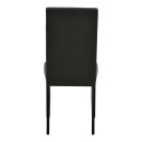 Καρέκλα Zeben pakoworld μαύρο PU με πόδι μαύρο rubberwood 43,5x55,5x93,5εκ | Συσκευασία 2 τμχ