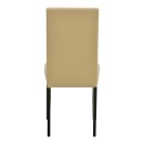 Καρέκλα Zeben pakoworld εκρού PU με πόδι μαύρο rubberwood 43,5x55,5x93,5εκ | Συσκευασία 2 τμχ