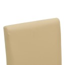 Καρέκλα Zeben pakoworld εκρού PU με πόδι μαύρο rubberwood 43,5x55,5x93,5εκ | Συσκευασία 2 τμχ