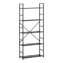 Βιβλιοθήκη Manlo pakoworld μαύρο μέταλλο 58.6x23.5x144εκ
