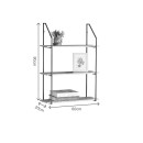 Ραφιέρα τοίχου Fema pakoworld oak με μαύρο μέταλλο 60x20x80εκ