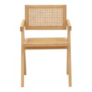 Πολυθρόνα Winslow pakoworld φυσικό rubberwood 52x59x79εκ