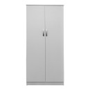 Ντουλάπα δίφυλλη Athos pakoworld σε λευκή απόχρωση 80x42x180εκ