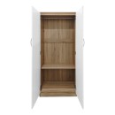 Ντουλάπα δίφυλλη Athos pakoworld σε sonoma-λευκή απόχρωση 80x42x180εκ