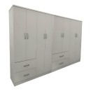 Ντουλάπα οχτάφυλλη Athos pakoworld λευκή 241x42x181εκ
