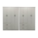 Ντουλάπα οχτάφυλλη Athos pakoworld λευκή 241x42x181εκ