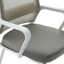Καρέκλα επισκέπτη Palma pakoworld λευκή- mesh γκρι 46x52x94εκ | Συσκευασία 2 τμχ