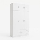 Ντουλάπα τρίφυλλη με πατάρι Alvia pakoworld λευκό 150x51x240εκ