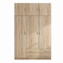 Ντουλάπα τρίφυλλη με πατάρι Alvia pakoworld sonoma 150x51x240εκ