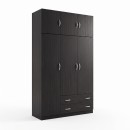 Ντουλάπα τρίφυλλη με πατάρι Alvia pakoworld wenge 150x51x240εκ