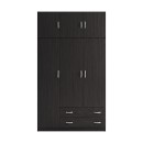 Ντουλάπα τρίφυλλη με πατάρι Alvia pakoworld wenge 150x51x240εκ