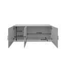 Ντουλάπα τρίφυλλη με πατάρι Alvia pakoworld wenge 150x51x240εκ