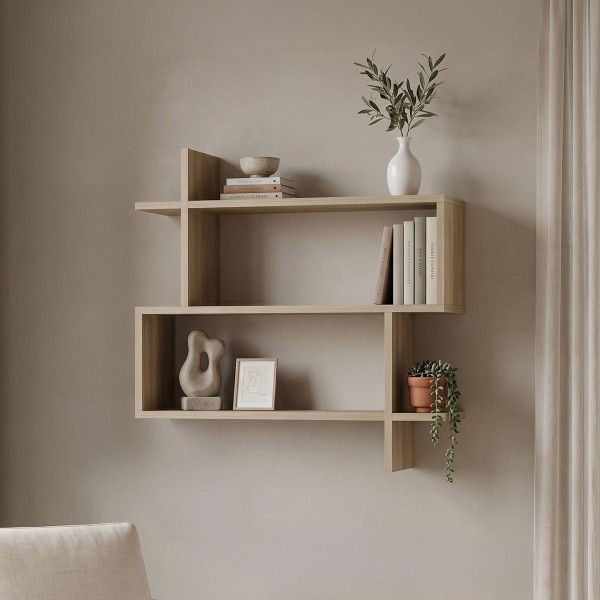 Ραφιέρα τοίχου Paralel pakoworld sonoma 70x22x65,5εκ