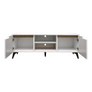 Έπιπλο τηλεόρασης Kemvio pakoworld  sonoma-λευκό 150x38x44εκ