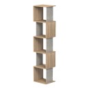 Βιβλιοθήκη Cubik pakoworld sonoma- γκρι μπεζ οψη μαρμάρου 35x30x161εκ