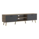 Έπιπλο τηλεόρασης Gorna pakoworld sonoma-ανθρακί 180x35x48.6εκ