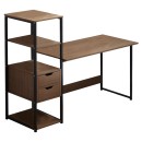 Γραφείο Zayn ΙΙ pakoworld με ραφιέρα-MDF καρυδί-μαύρο 108x40x111εκ