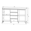Μπουφές Belka pakoworld κρεμ με oak 155x45x93,7εκ
