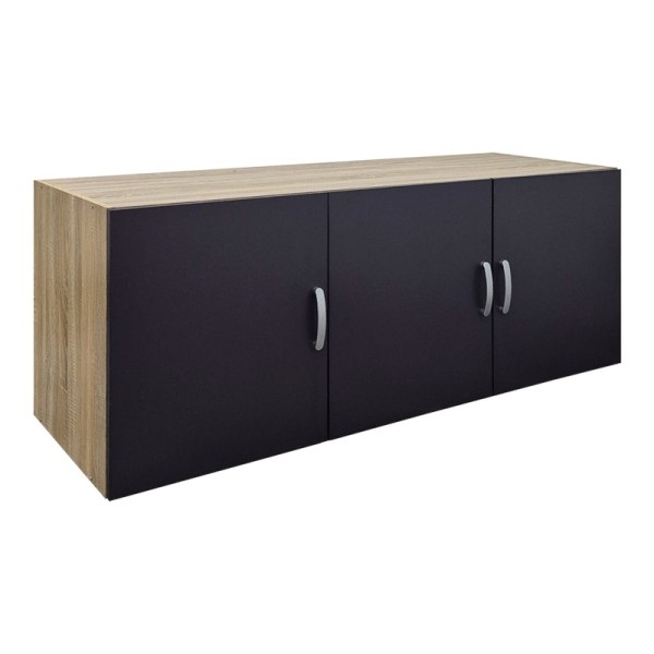 Πατάρι ντουλάπας τρίφυλλο Alvia pakoworld sonoma-ανθρακί 150x51x60εκ