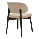 Καρέκλα Siena pakoworld μπεζ ύφασμα μαύρο rubberwood 48x50x81εκ | Συσκευασία 2 τμχ