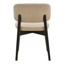 Καρέκλα Siena pakoworld μπεζ ύφασμα μαύρο rubberwood 48x50x81εκ | Συσκευασία 2 τμχ