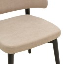 Καρέκλα Siena pakoworld μπεζ ύφασμα μαύρο rubberwood 48x50x81εκ | Συσκευασία 2 τμχ