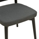 Καρέκλα Siena pakoworld μαύρο ύφασμα και rubberwood 48x50x81εκ | Συσκευασία 2 τμχ
