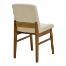 Καρέκλα Dalby pakoworld εκρού ύφασμα καρυδί rubberwood 50x45x85,5εκ | Συσκευασία 2 τμχ