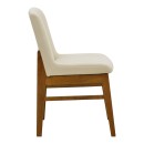 Καρέκλα Dalby pakoworld εκρού ύφασμα καρυδί rubberwood 50x45x85,5εκ | Συσκευασία 2 τμχ