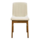 Καρέκλα Dalby pakoworld εκρού ύφασμα καρυδί rubberwood 50x45x85,5εκ | Συσκευασία 2 τμχ