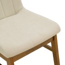 Καρέκλα Dalby pakoworld εκρού ύφασμα καρυδί rubberwood 50x45x85,5εκ | Συσκευασία 2 τμχ