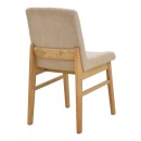 Καρέκλα Dalby pakoworld μπεζ ύφασμα sonoma rubberwood 50x45x85,5εκ | Συσκευασία 2 τμχ