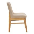 Καρέκλα Dalby pakoworld μπεζ ύφασμα sonoma rubberwood 50x45x85,5εκ | Συσκευασία 2 τμχ