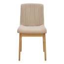 Καρέκλα Dalby pakoworld μπεζ ύφασμα sonoma rubberwood 50x45x85,5εκ | Συσκευασία 2 τμχ