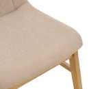 Καρέκλα Dalby pakoworld μπεζ ύφασμα sonoma rubberwood 50x45x85,5εκ | Συσκευασία 2 τμχ