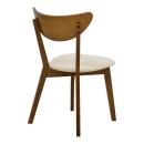 Καρέκλα Canon pakoworld καρυδί rubberwood εκρού ύφασμα 43x52x83,5εκ | Συσκευασία 2 τμχ