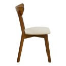 Καρέκλα Canon pakoworld καρυδί rubberwood εκρού ύφασμα 43x52x83,5εκ | Συσκευασία 2 τμχ