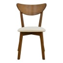 Καρέκλα Canon pakoworld καρυδί rubberwood εκρού ύφασμα 43x52x83,5εκ | Συσκευασία 2 τμχ