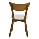 Καρέκλα Canon pakoworld καρυδί rubberwood εκρού ύφασμα 43x52x83,5εκ | Συσκευασία 2 τμχ