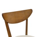 Καρέκλα Canon pakoworld καρυδί rubberwood εκρού ύφασμα 43x52x83,5εκ | Συσκευασία 2 τμχ